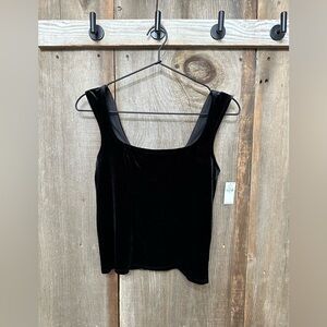Old Navy Sleeveless Velvet / Velour Seamed Tank Top in Black Size Small